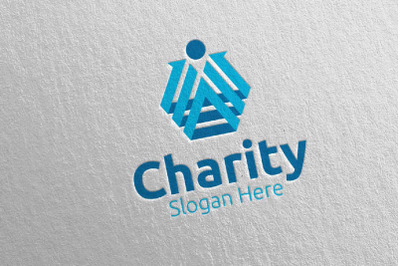 Human Charity Hand Love Logo Design 84