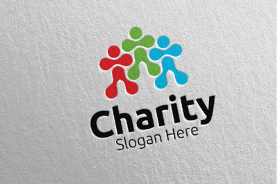 Human Charity Hand Love Logo Design 85