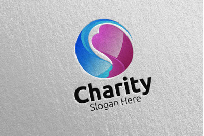 3D Charity Hand Love Logo Design 86