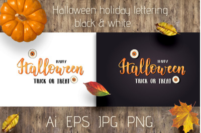 Halloween Holiday lettering.