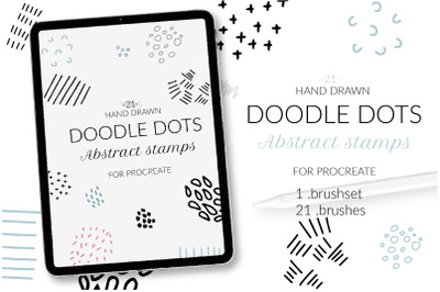 21 Doodle abstract texture Procreate stamps. Dots Abstract Procreate b