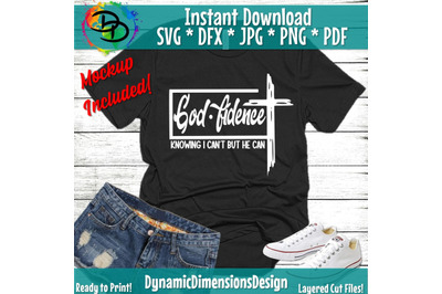 Godfidence SVG&2C; god fidence cute Christian SVGs&2C; hand lettered scriptu