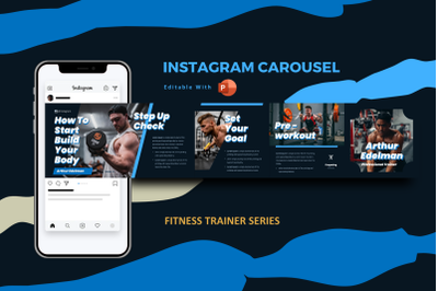 Gym trainer instagram carousel powerpoint template