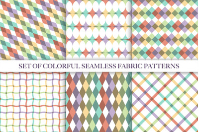 Colorful fabric seamless patterns