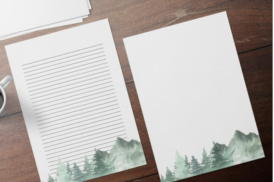 Watercolor Forest Printable Stationery