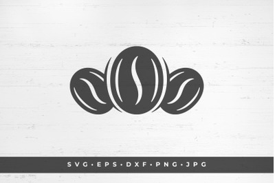 Three coffee beans. Coffee icon isolated on white background. SVG, PNG