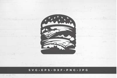 Burger icon isolated on white background vector illustration. SVG, PNG