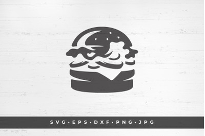 Burger icon isolated on white background vector illustration. SVG, PNG