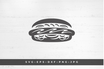 Hot dog icon isolated on white background vector illustration. SVG, PN