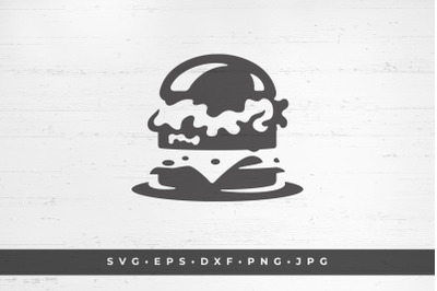 Burger icon isolated on white background vector illustration. SVG, PNG