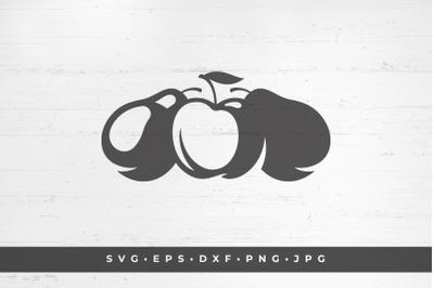 Apple and pear icon isolated on white background