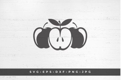 Three apples icon isolated on white background vector