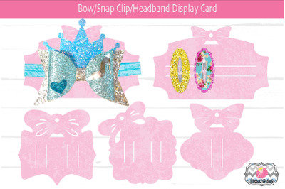 Hair Bow Snap Clip, Headband Display Card Bundle, Bow Card Template, C