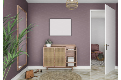 Interior scene artwork background frame mockup