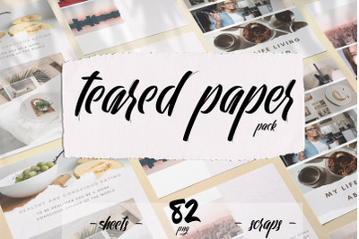 Teared Paper Pack | 82 Canvas &amp; Watercolor Sheets