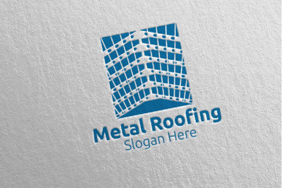 Real Estate Metal Roofing Logo 10