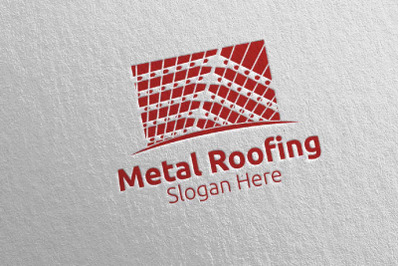 Real Estate Metal Roofing Logo 11