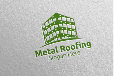 Real Estate Metal Roofing Logo 13