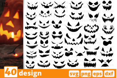 40 Scary faces halloween SVG bundle