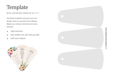 Wedding Program Petal Fans | Compatible With Silhouette Studio