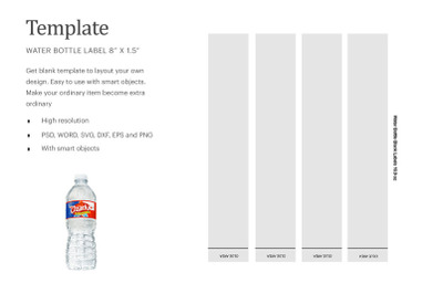 Water Bottle 16.9oz Label Template