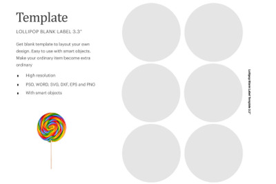 Lollipop Label Template 3.3&quot; | Compatible With Silhouette Studio