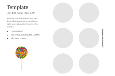 Lollipop Label Template 2.75&quot;| Compatible With Silhouette Studio