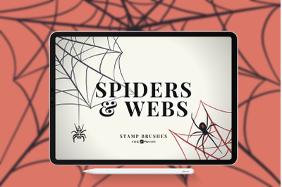 Spiders and Webs Stamp Brushes for Procreate