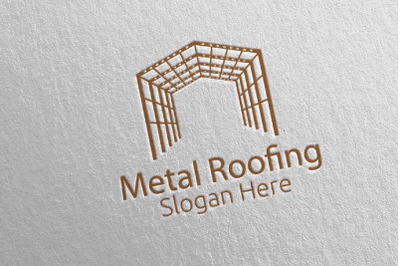 Real Estate Metal Roofing Logo 14