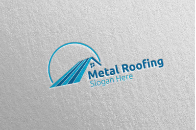 Real Estate Metal Roofing Logo 17