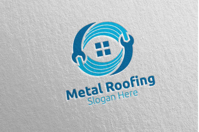 Real Estate Metal Roofing Logo 18