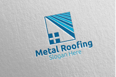 Real Estate Metal Roofing Logo 19