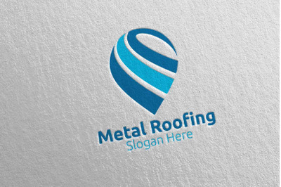 Real Estate Metal Roofing Logo 22