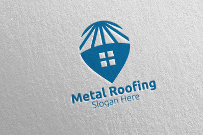 Pin Real Estate Metal Roofing Logo 24