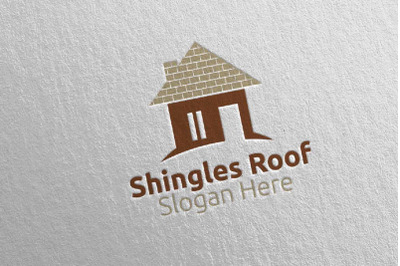 Real estate Shingles Roofing Logo 26