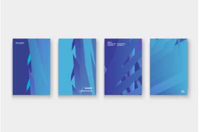 Minimal cover collection design. Colorful blue halftone gradient.  Abs