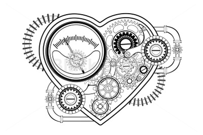 Contour Mechanical Heart Steampunk