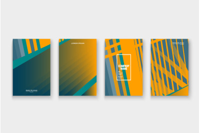 Minimal cover collection design. Halftone yellow blue gradients. Abstr