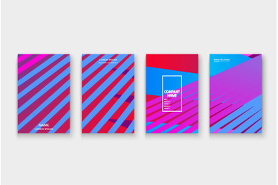 Minimal cover collection design. Colorful pink neon halftone gradient.