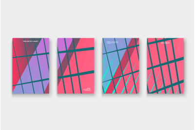 Minimal cover collection design. Colorful pink neon halftone gradient.