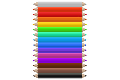 Color pencils. Set of multicolor pencil, office or school supplies arr