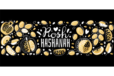 Jewish new year. Rosh hashanah, shana tova israel holiday greeting car