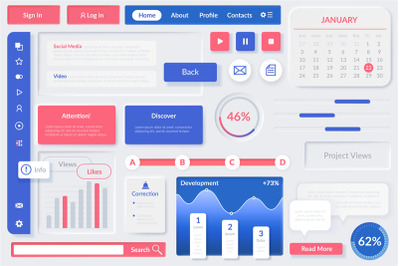 User interface elements. Web ui element, mobile applications and web s