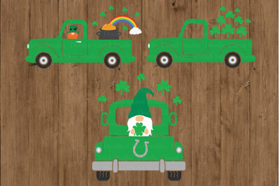 St Patrick&#039;s Truck SVG, Truck SVG Cut Files, Truck with Gnome Svg.