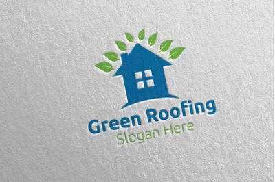 Real estate Green Roofing Logo 30