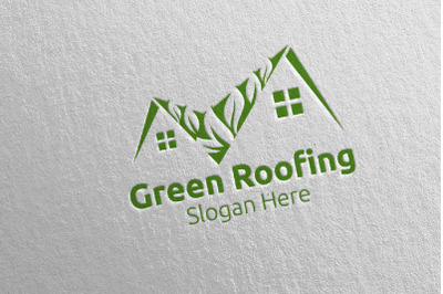 Real estate Green Roofing Logo 32