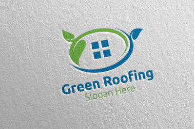 Real estate Green Roofing Logo 34