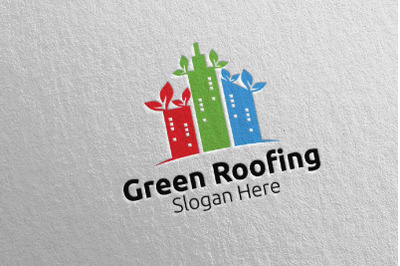 Real estate Green Roofing Logo 35