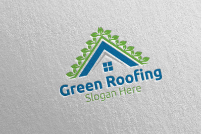 Real estate Green Roofing Logo 36