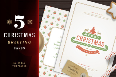 5 Christmas greeting cards